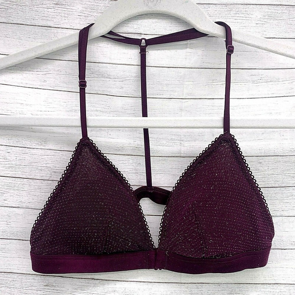Victorias Secret Womens Purple Front Closure Sz Extra Small XS Bralette Padded